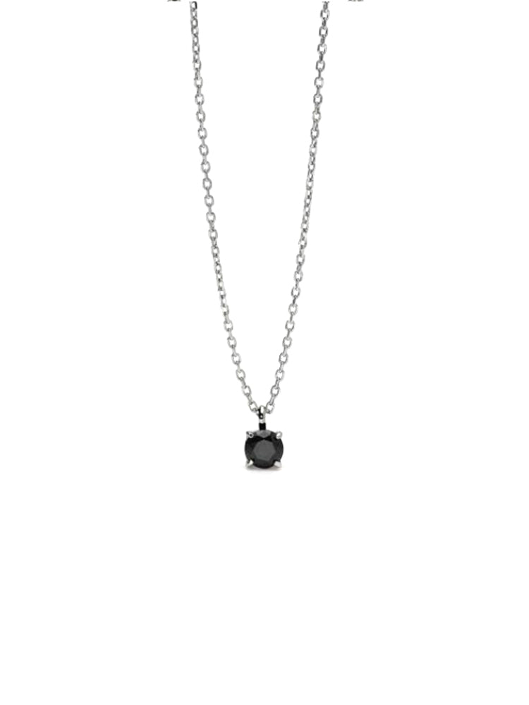 COLLANA UOMO IN ACCIAIO PUNTO LUCE CON ZRCONE NERO 2JEWELS
