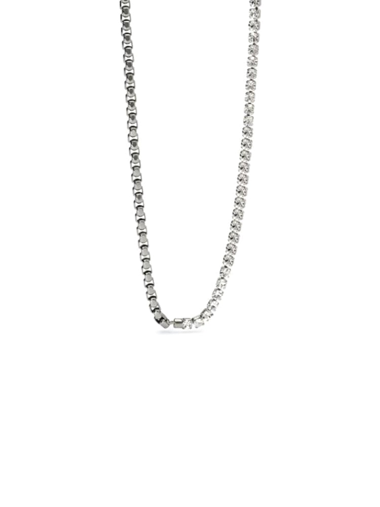 COLLANA UOMO IN ACCIAIO E CRISTALLI BIANCHI 2JEWELS