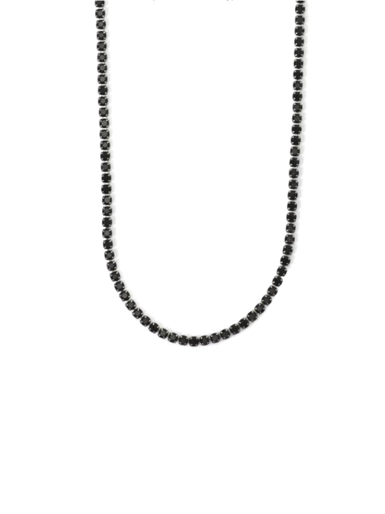 COLLANA UOMO TENNIS IN ACCIAIO E CRISTALLI NERI 2JEWELS