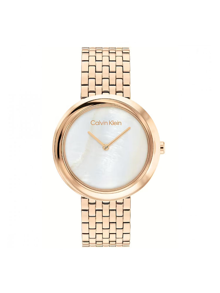 OROLOGIO DONNA SCULPTURAL SOLO TEMPO IN ACCIAIO ROSATO CALVIN KLEIN