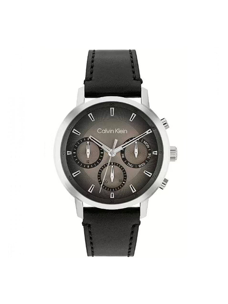 OROLOGIO UOMO MULTIFUNZIONE IN PELLE NERO CALVIN KLEIN
