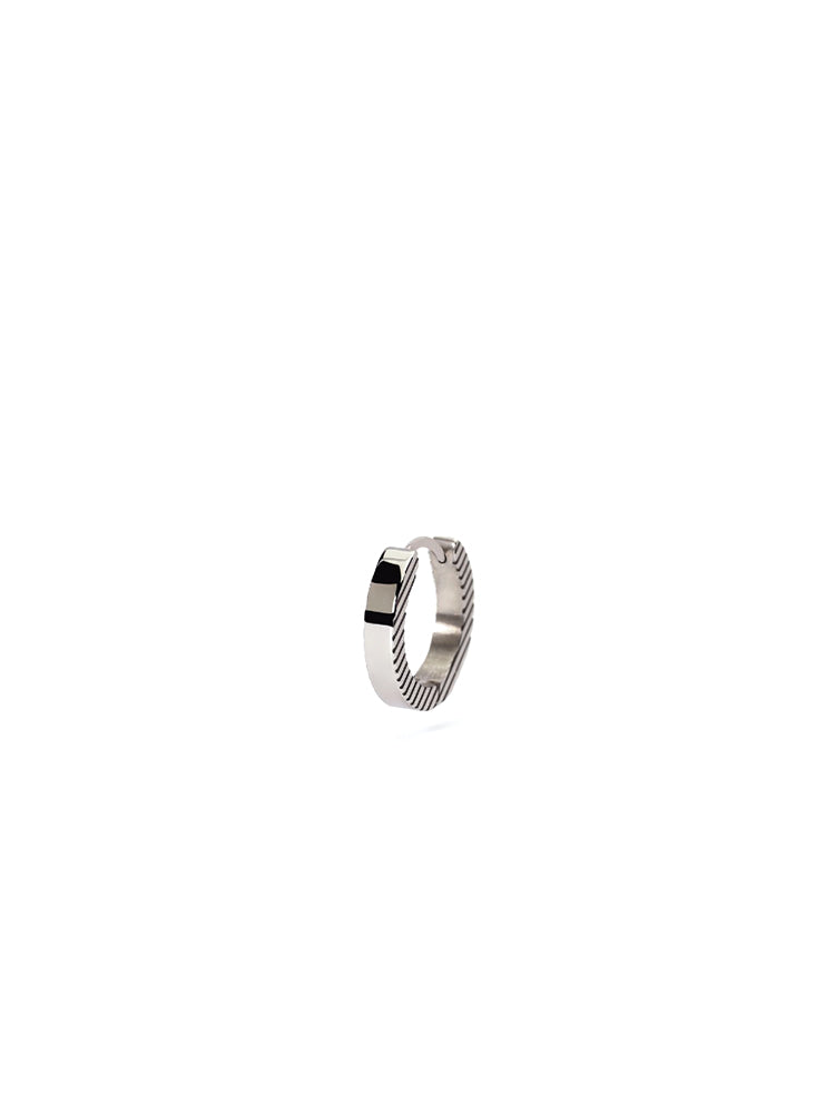 MONO ORECCHINO UOMO A CERCHIO IN ACCIAIO CON DETTAGLI NERI 2JEWELS