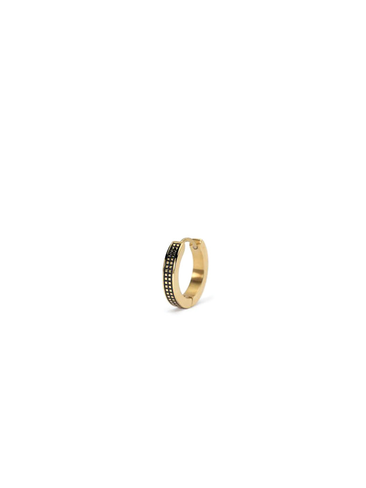 MONO ORECCHINO UOMO A CERCHIO IN ACCIAIO DORATO E NERO 2JEWELS