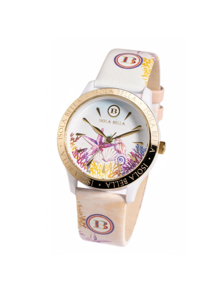 OROLOGIO DONNA FONDALE CON CINTURINO IN PELLE ISOLA BELLA