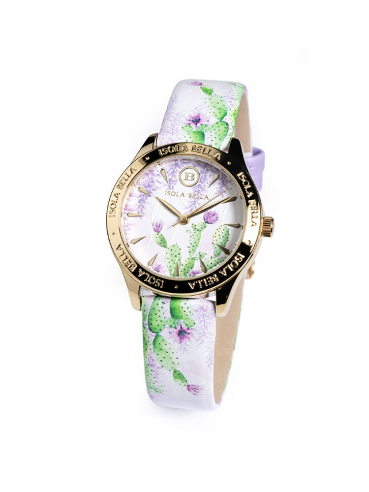 OROLOGIO DONNA GLICINE CON CINTURINO IN PELLE DECORATO ISOLA BELLA