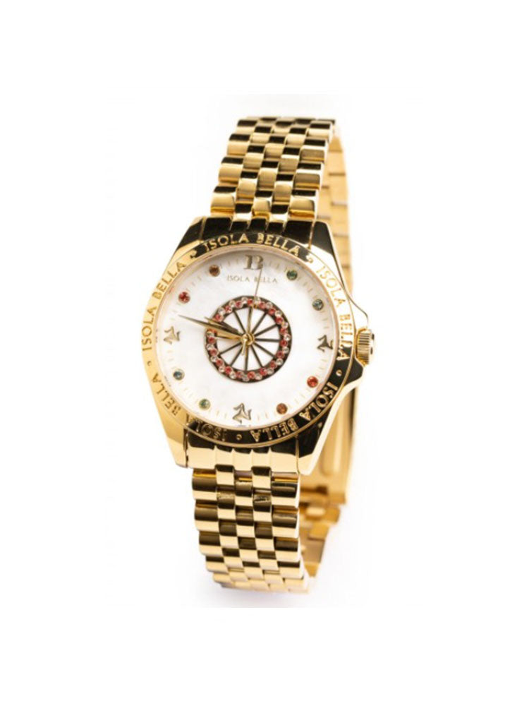 OROLOGIO DONNA CON RUOTA IN ACCIAIO DORATO ISOLA BELLA