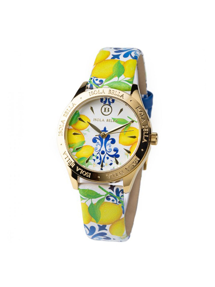 OROLOGIO DONNA LUMIA IN PELLE CON CINTURINO A FANTASIA LIMONI ISOLA BELLA