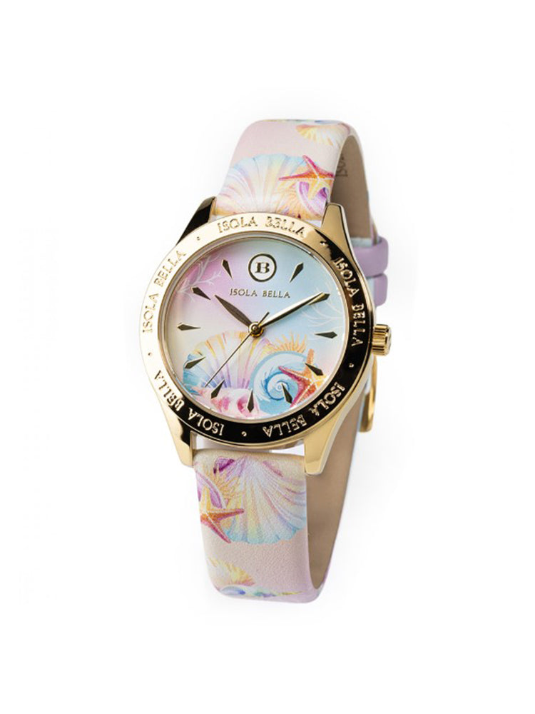 OROLOGIO DONNA CONCHIGLIE CON CINTURINO IN PELLE ISOLA BELLA