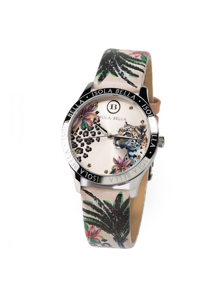OROLOGIO DONNA GHEPARDO IN PELLE CON CINTURINO A FANTASIA ISOLA BELLA