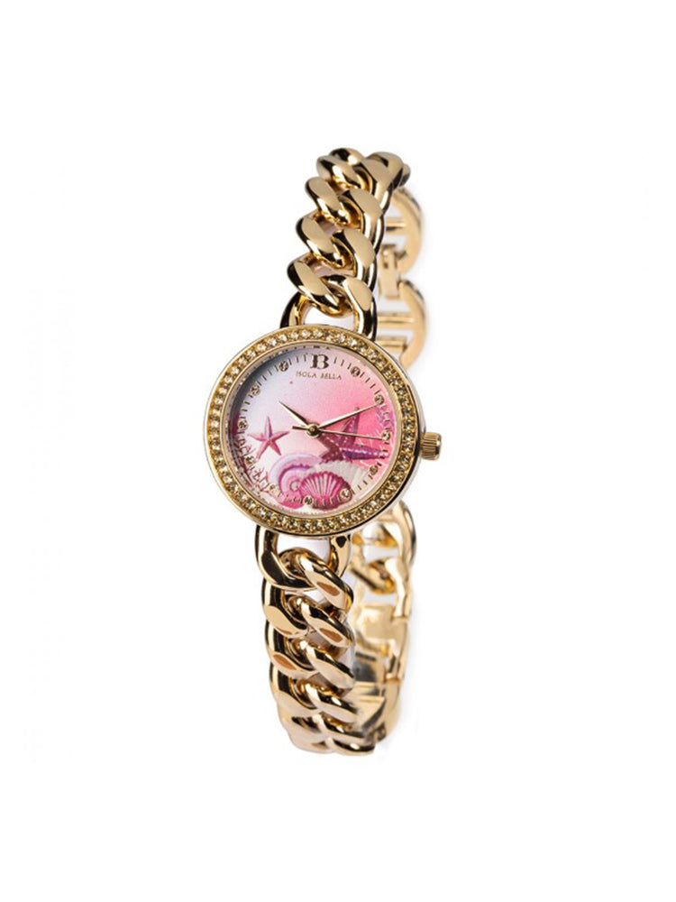 OROLOGIO DONNA MAREA CON CINTURINO A CATENA IN ACCIAIO DORATO ISOLA BELLA