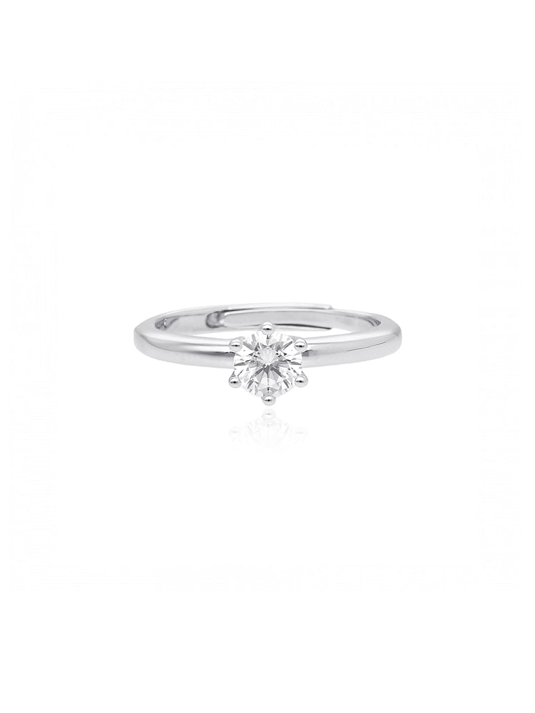 ANELLO DONNA SOLITARIO IN ARGENTO 925 CON ZIRCONE BIANCO MABINA GIOIELLI