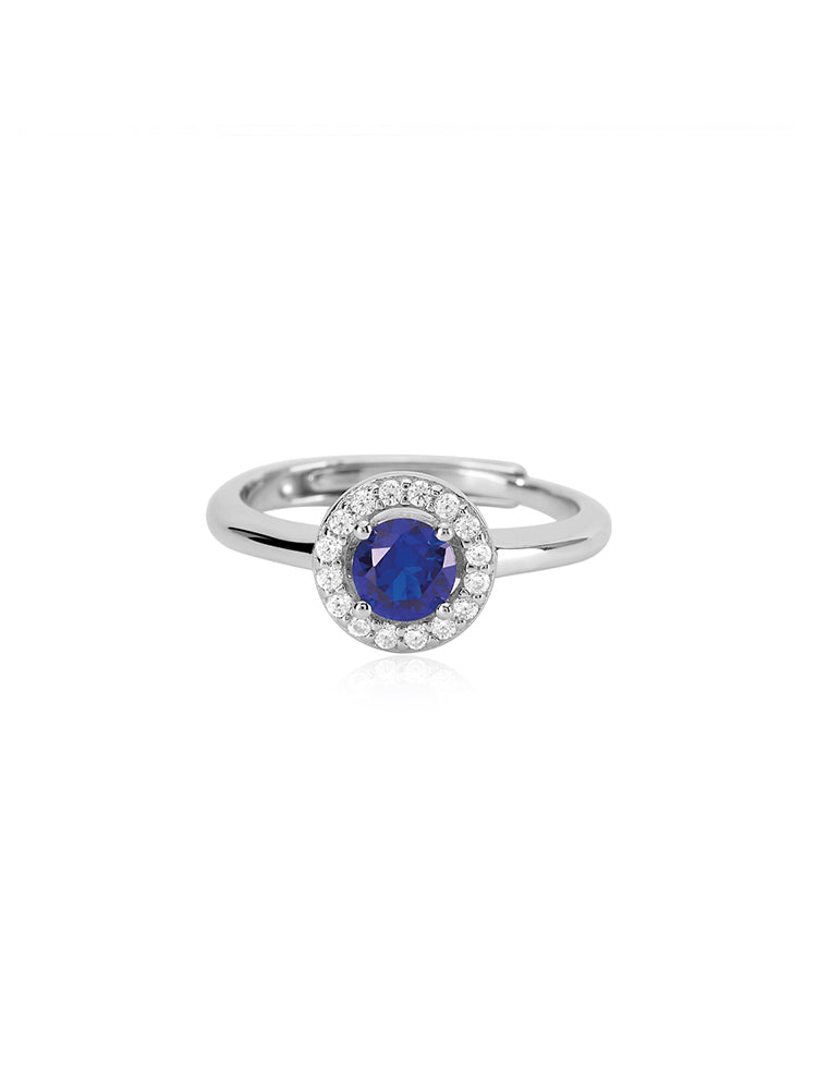 ANELLO DONNA IN ARGENTO SILVER CON ZAFFIRO SINTETICO E ZIRCONI MABINA GIOIELLI
