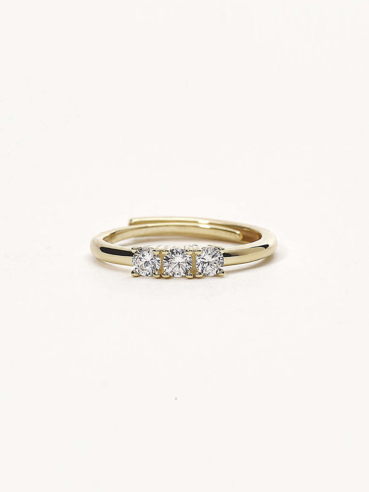 ANELLO DONNA TRILOGY IN ARGENTO 925 DORATO CON ZIRCONI BIANCHI MABINA GIOIELLI