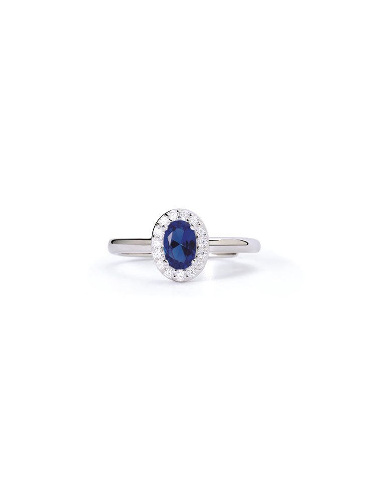 ANELLO DONNA CON ZAFFIRO SINTETICO OVALE COOL OR RÉTRO MABINA GIOIELLI