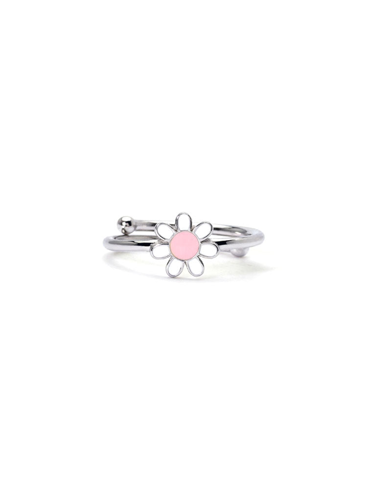 ANELLO BIMBA IN ARGENTO CON MARGHERITA SMALTATA REGOLABILE MABINA GIOIELLI