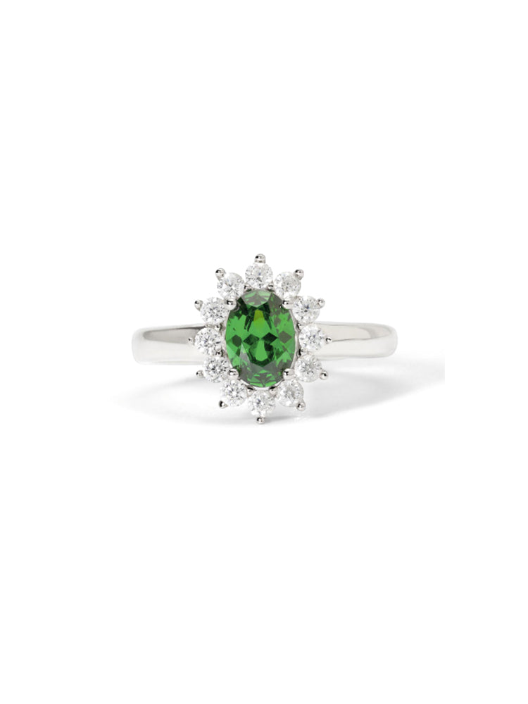 ANELLO DONNA COOL OR RÉTRO? IN ARGENTO CON SMERALDO SINTETICO OVALE MABINA GIOIELLI