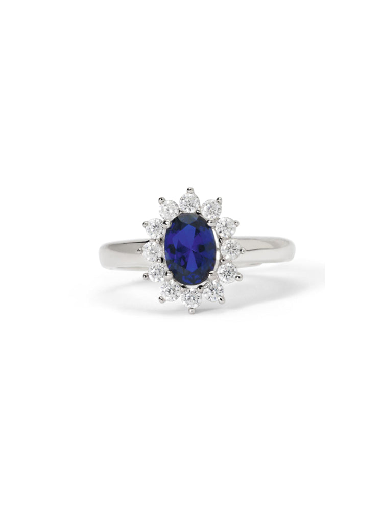ANELLO DONNA COOL OR RÉTRO? IN ARGENTO CON ZAFFIRO SINTETICO OVALE MABINA GIOIELLI