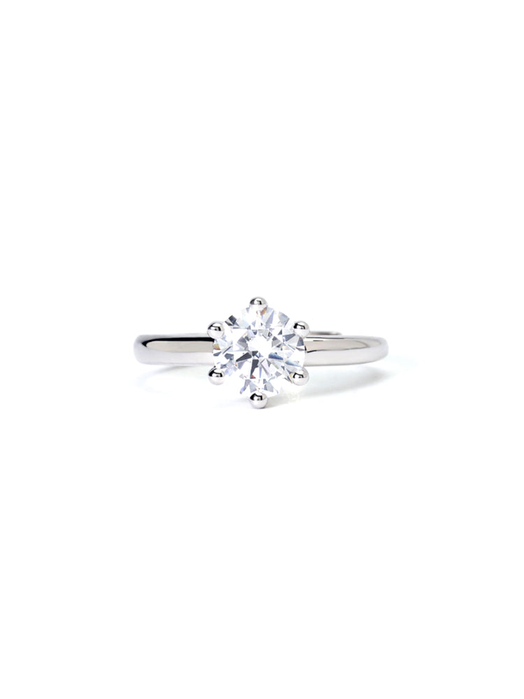 ANELLO DONNA SOLITAIRE IN ARGENTO RODIATO CON ZIRCONE MABINA GIOIELLI
