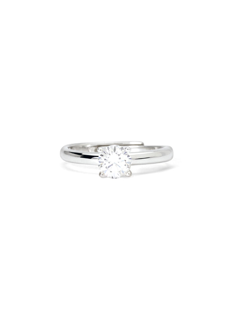 ANELLO DONNA SOLITARIO IN ARGENTO RODIATO CON ZIRCONE MABINA GIOIELLI