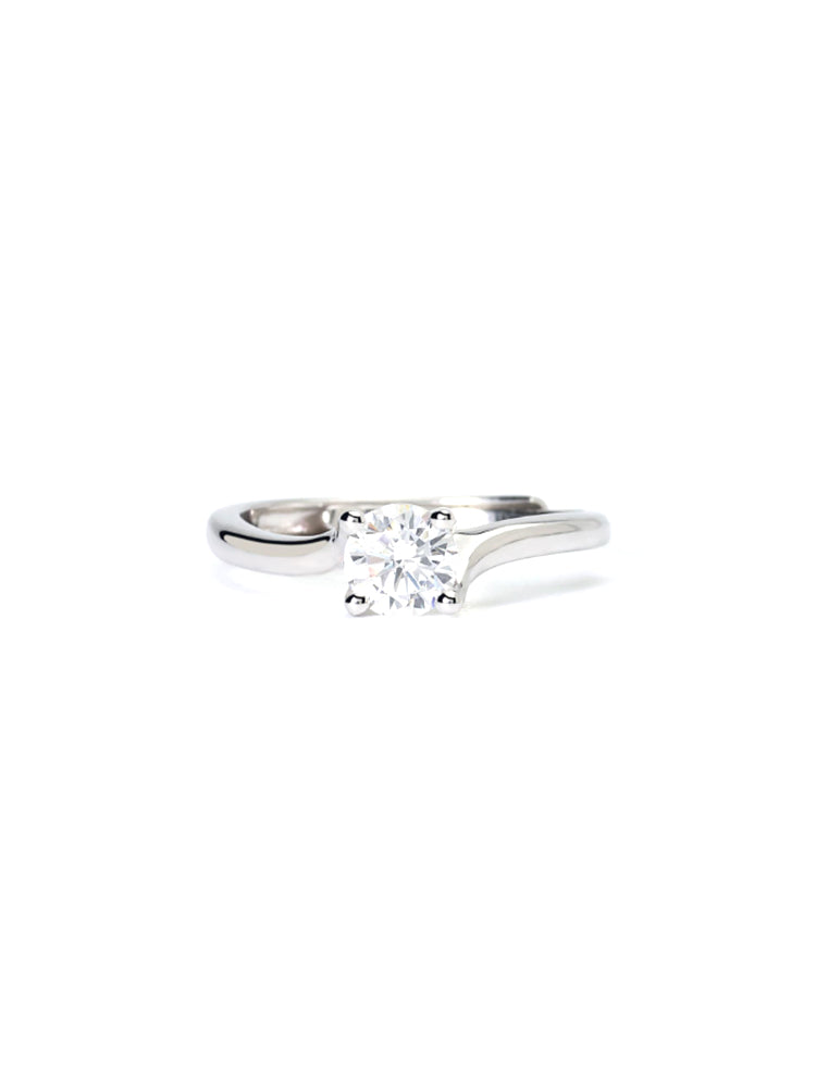 ANELLO DONNA SOLITAIRE IN ARGENTO ABBRACCIO CON ZIRCONE MABINA GIOIELLI