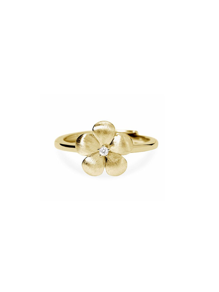 ANELLO DONNA CON FIORE CENTRALE IN ARGENTO DORATO SATINATO MABINA GIOIELLI