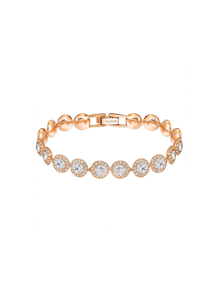 BRACCIALE DONNA ANGELIC, BIANCO, PLACCATO ORO ROSA SWAROVSKI