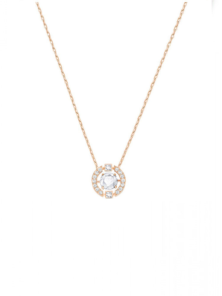 COLLANA DONNA SPARKLING DANCE ROUND CON PENDENTE ROSATO SWAROVSKI