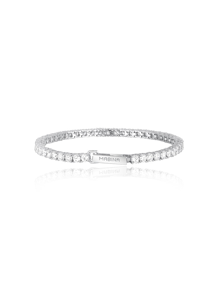 BRACCIALE DONNA TENNIS ARGENTO CON ZIRCONI MISURA S MABINA GIOIELLI