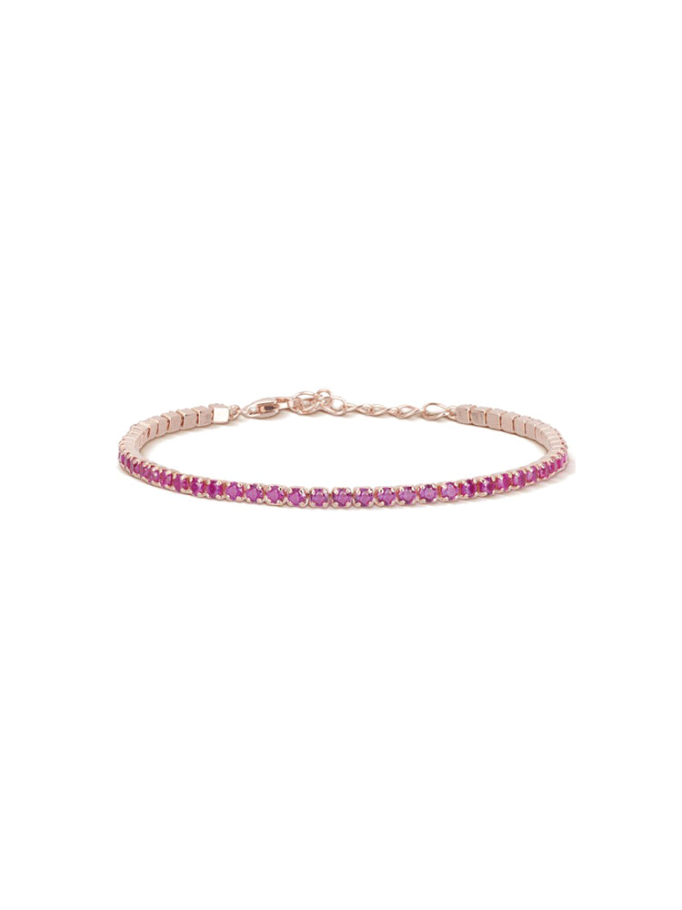BRACCIALE DONNA TENNIS ROSATO CON RUBINI SINTETICI MABINA GIOIELLI