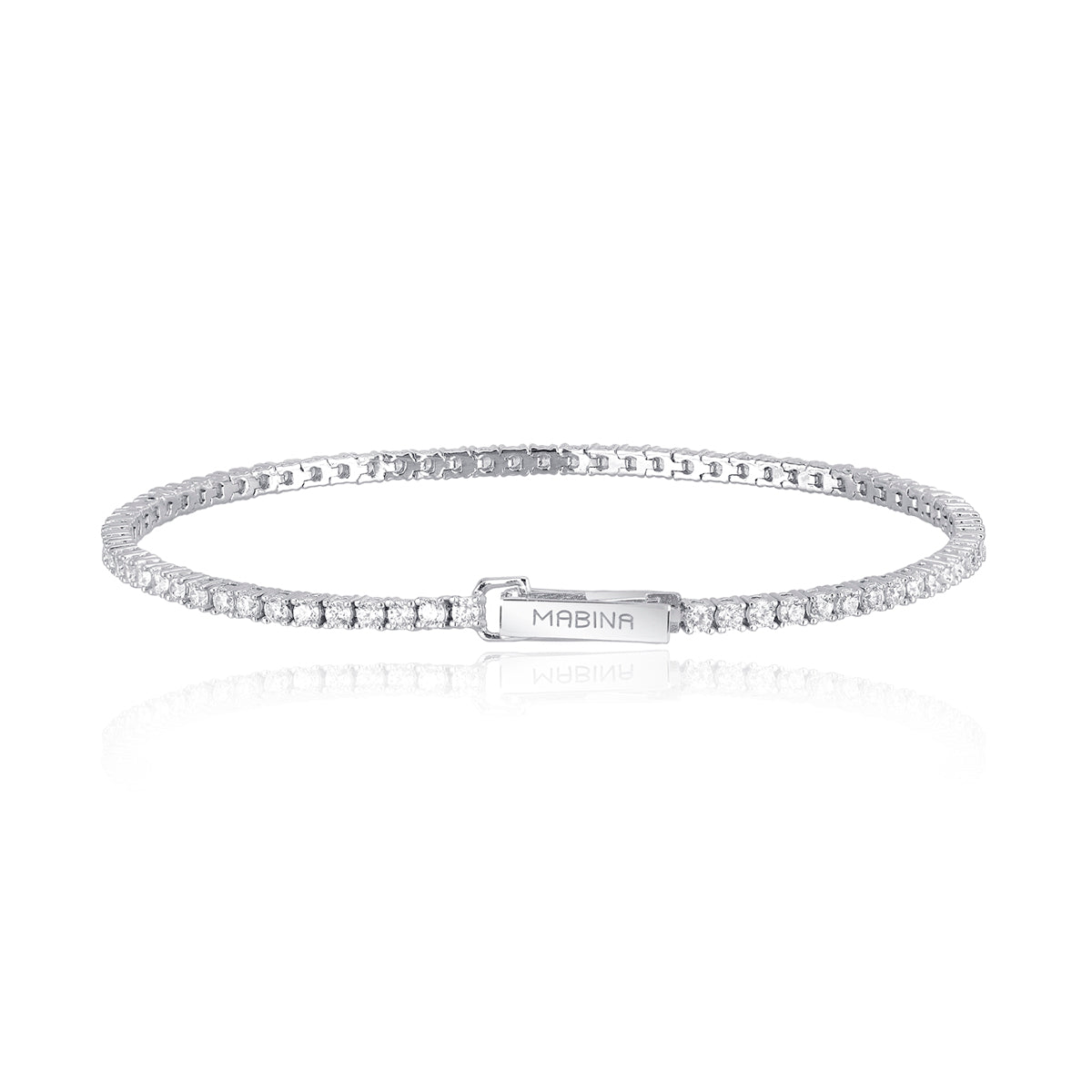 BRACCIALE DONNA TENNIS CON ZIRCONI BIANCHI MABINA GIOIELLI
