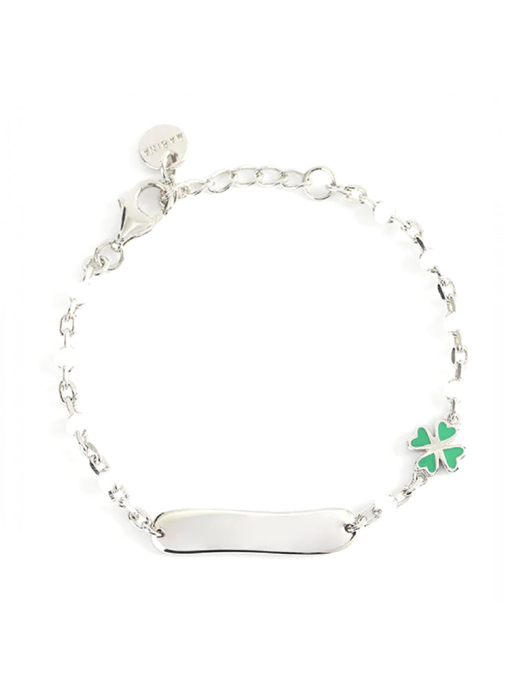 BRACCIALE BIMBO PERSONALIZZABILE CON QUADRIFOGLIO MABINA GIOIELLI