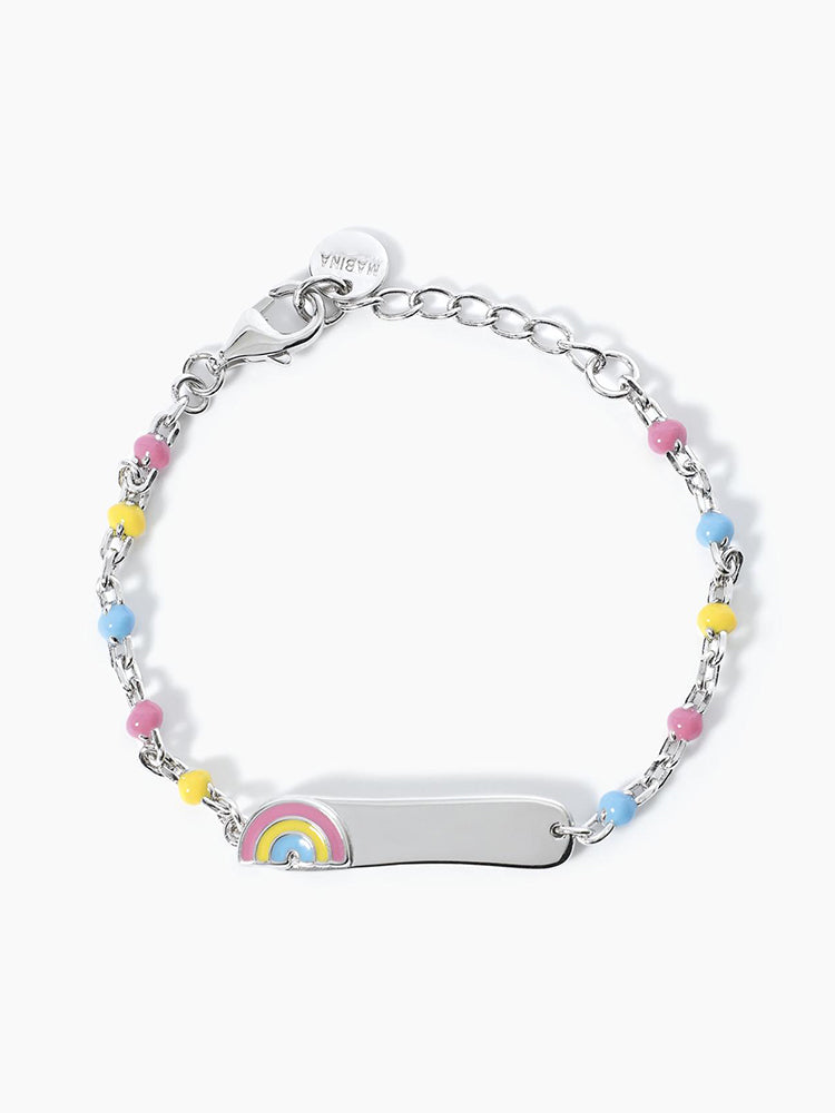 BRACCIALE BIMBA RAIMBOW-TAG PERSONALIZZABILE IN ARGENTO CON ARCOBALENO MABINA GIOIELLI