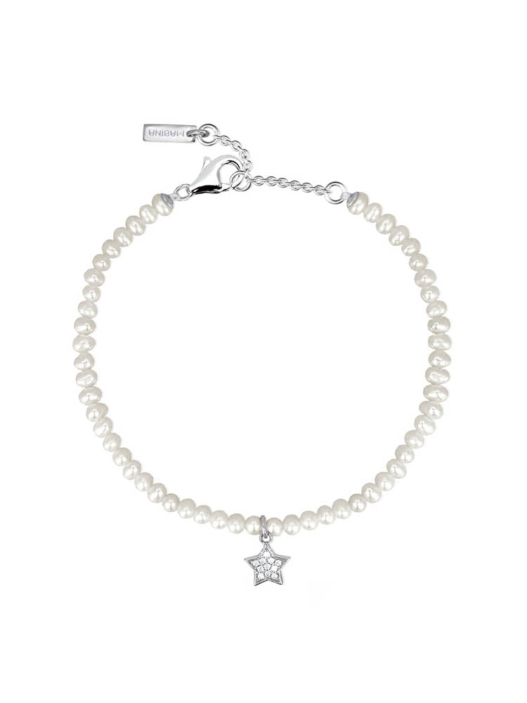 BRACCIALE DONNA DI PERLE CON STELLA E ZIRCONI MABINA GIOIELLI