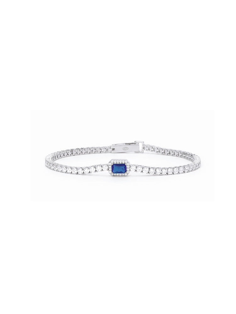 BRACCIALE DONNA COOL OR RETRO'? TENNIS IN ARGENTO CON ZAFFIRO SINTETICO MABINA GIOIELLI