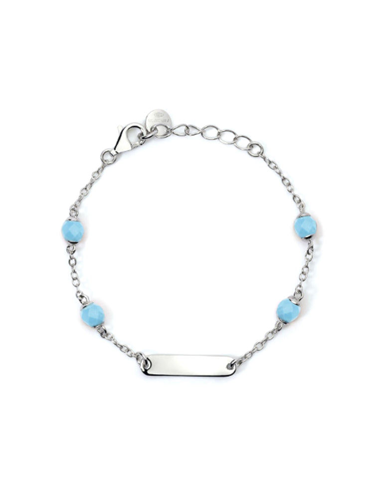BRACCIALE BIMBO BABY PERSONALIZZABILE IN ARGENTO CON TURCHESE MABINA GIOIELLI