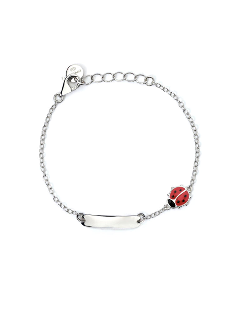 BRACCIALE BIMBA LADYBUG PERSONALIZZABILE IN ARGENTO CON COCCINELLA MABINA GIOIELLI