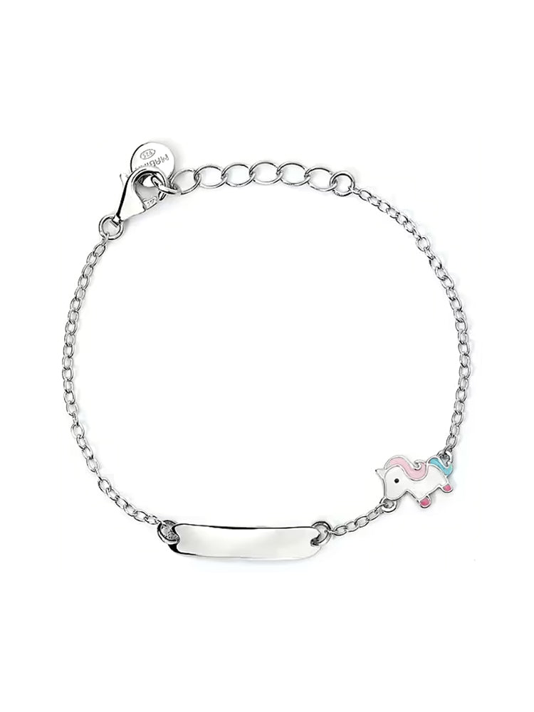 BRACCIALE BIMBA IN ARGENTO PERSONALIZZABILE CON UNICORNO MAGICO MABINA GIOIELLI