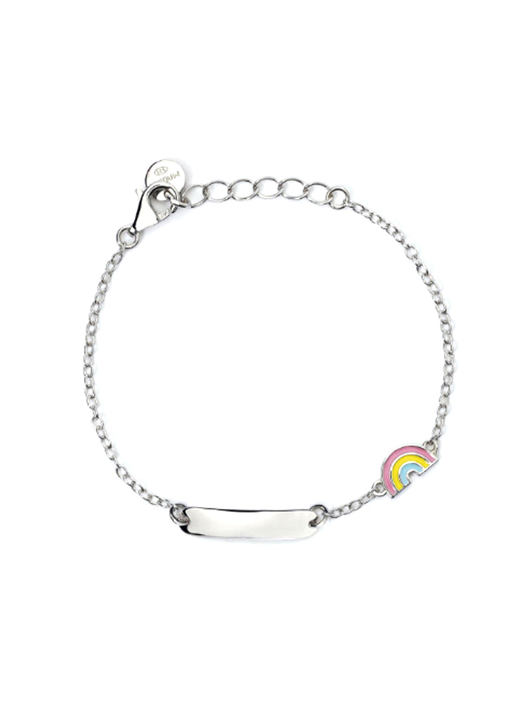 BRACCIALE BIMBA RAINBOW PERSONALIZZABILE IN ARGENTO CON ARCOBALENO MABINA GIOIELLI