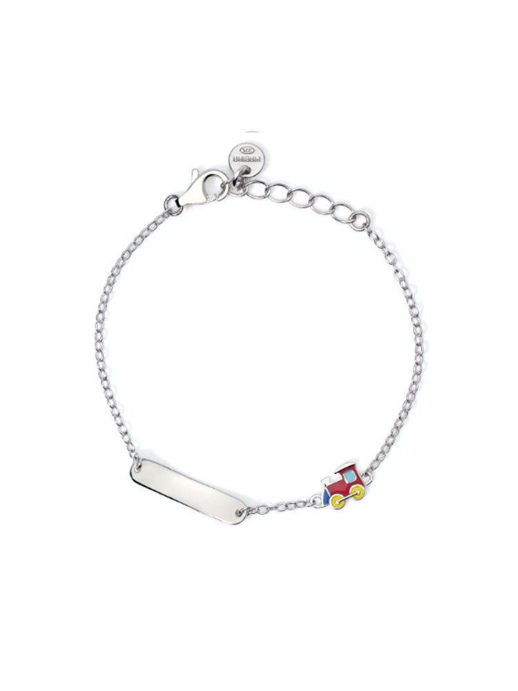 BRACCIALE BAMBINO CON TRENINO E TARGHETTA DA INCIDERE MABINA GIOIELLI