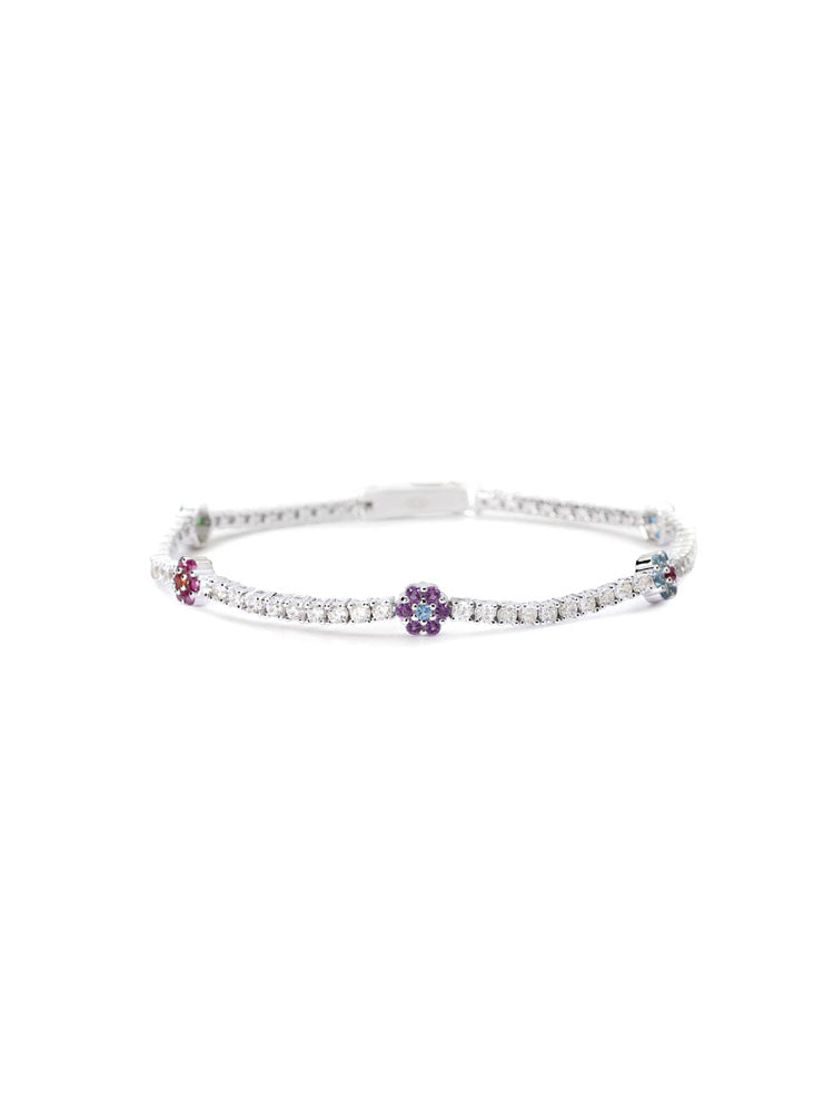 BRACCIALE DONNA FIOR FIORE TENNIS CON FIORI MULTICOLOR MABINA GIOIELLI