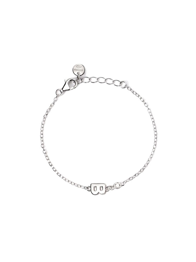 BRACCIALE UNISEX IN ARGENTO CON LETTERA B E DIAMANTE MABINA JUNIOR