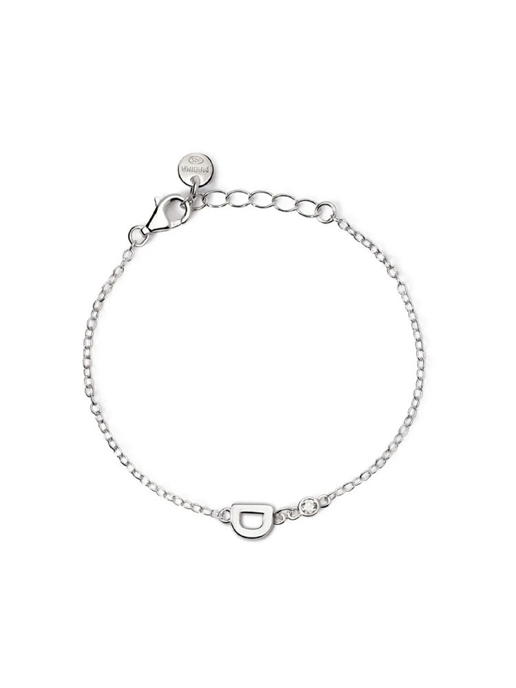 BRACCIALE UNISEX IN ARGENTO CON LETTERA D E DIAMANTE MABINA JUNIOR