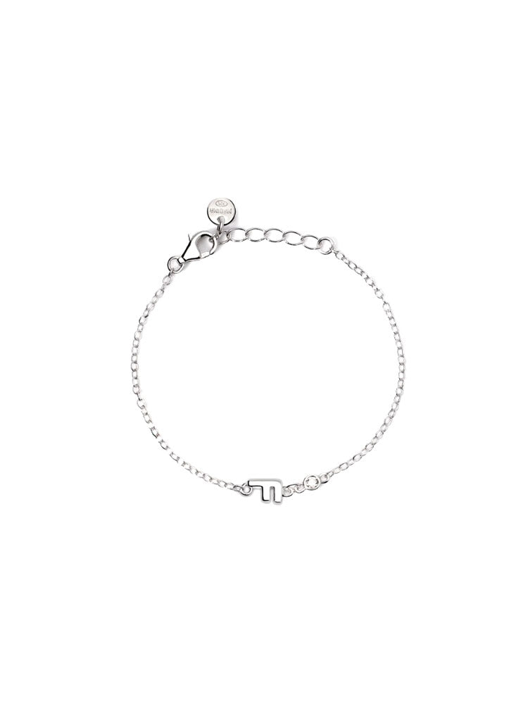 BRACCIALE UNISEX IN ARGENTO CON LETTERA F E DIAMANTE MABINA JUNIOR