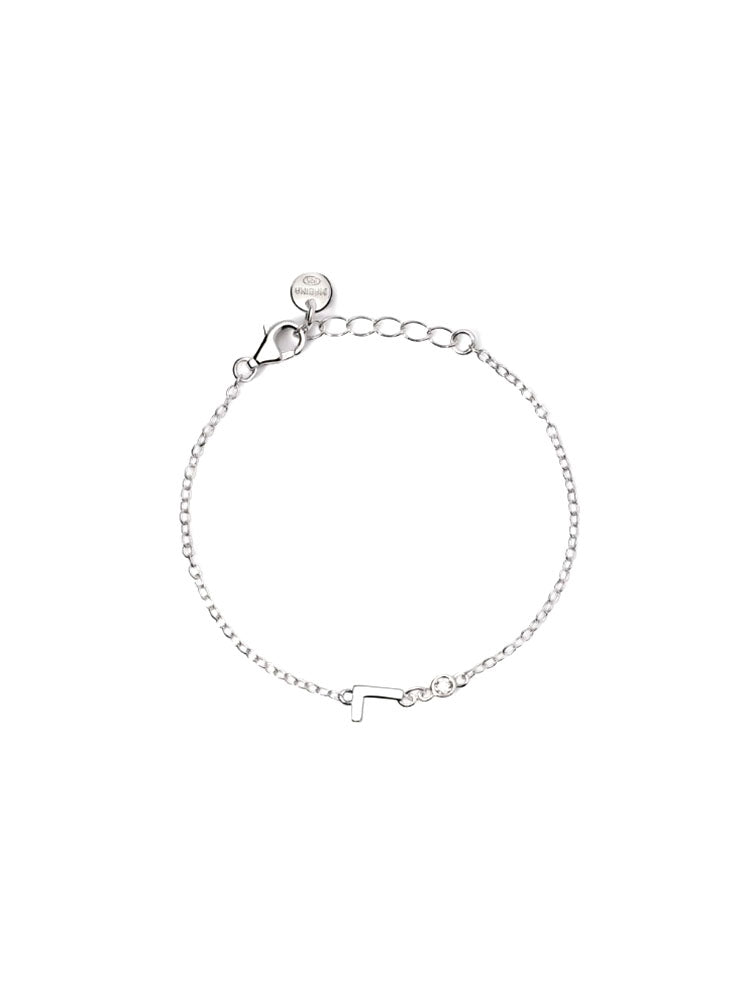 BRACCIALE UNISEX IN ARGENTO CON LETTERA L E DIAMANTE MABINA JUNIOR