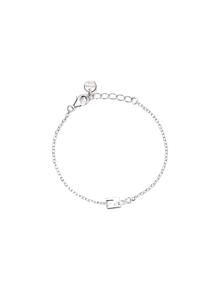 BRACCIALE UNISEX IN ARGENTO CON LETTERA N E DIAMANTE MABINA JUNIOR