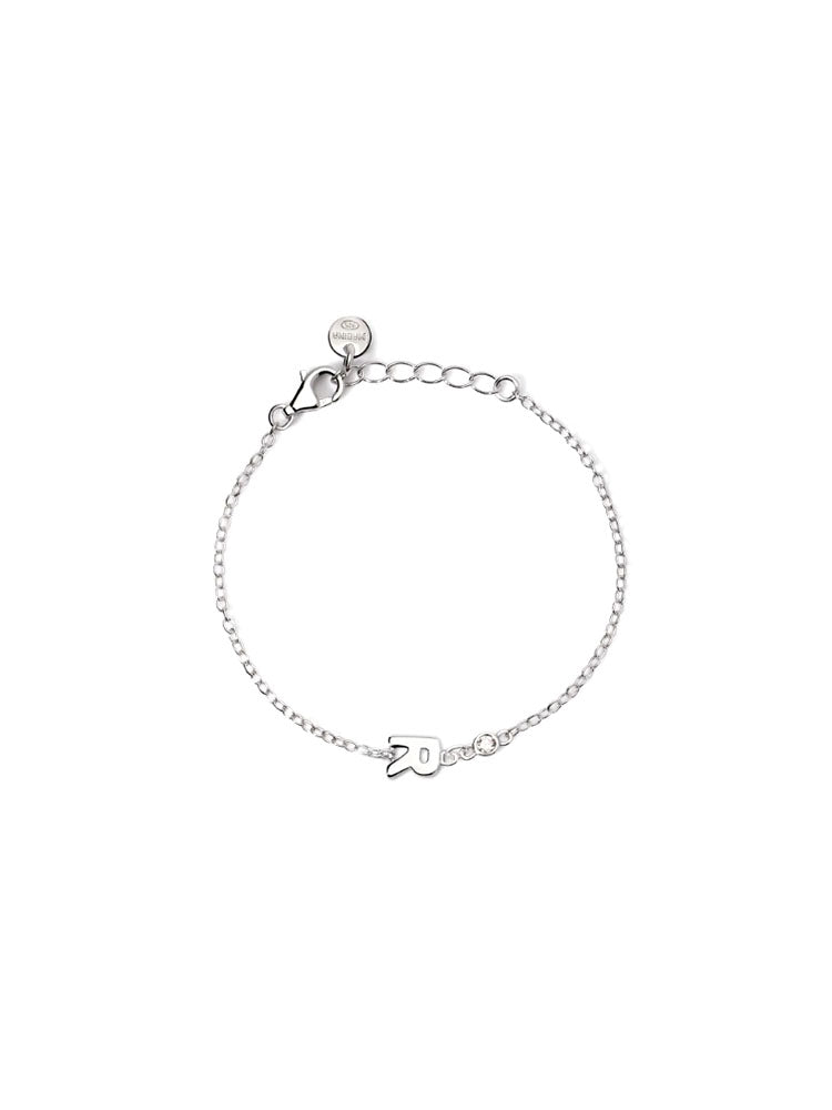 BRACCIALE UNISEX IN ARGENTO CON LETTERA R E DIAMANTE MABINA JUNIOR