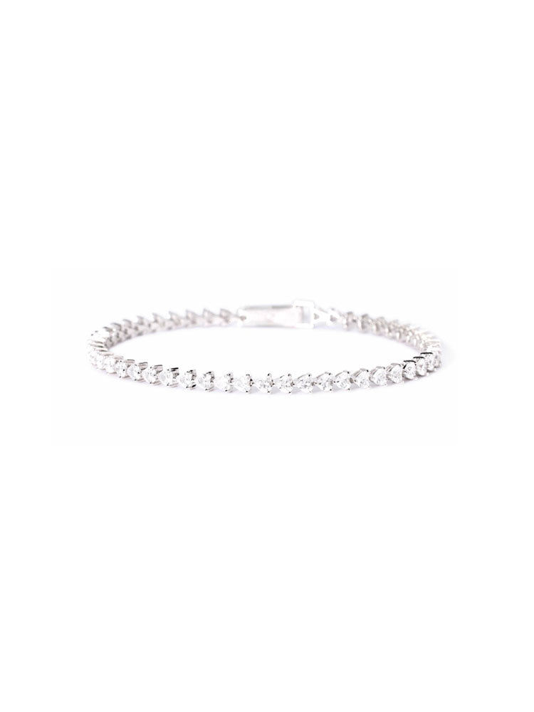 BRACCIALE DONNA TENNIS IN ARGENTO CON ZIRCONI A CUORE MIS 18 MABINA GIOIELLI