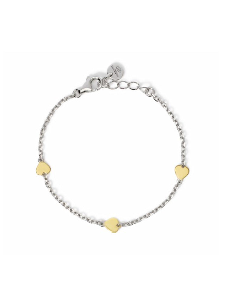 BRACCIALE BIMBA IN ARGENTO CON CUORI IN ORO 9KT MABINA GIOIELLI