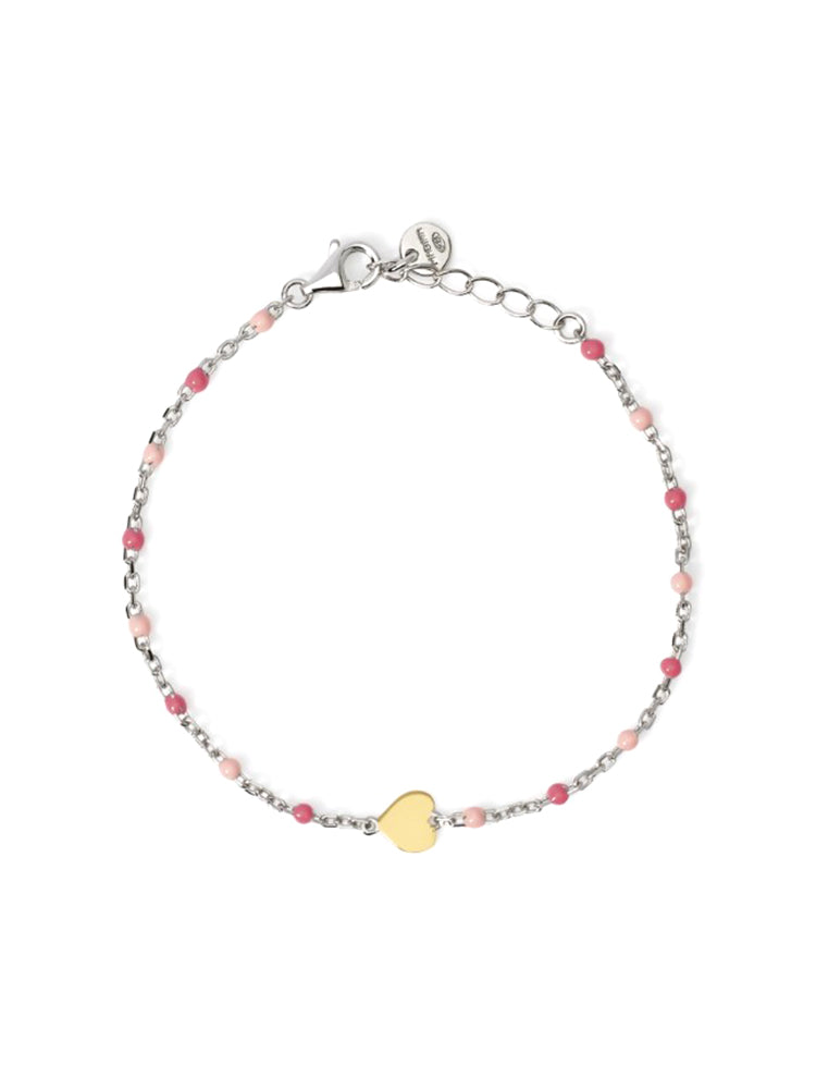 BRACCIALE BIMBA MULTICOLOR CON CUORE IN OROKT MABINA GIOIELLI