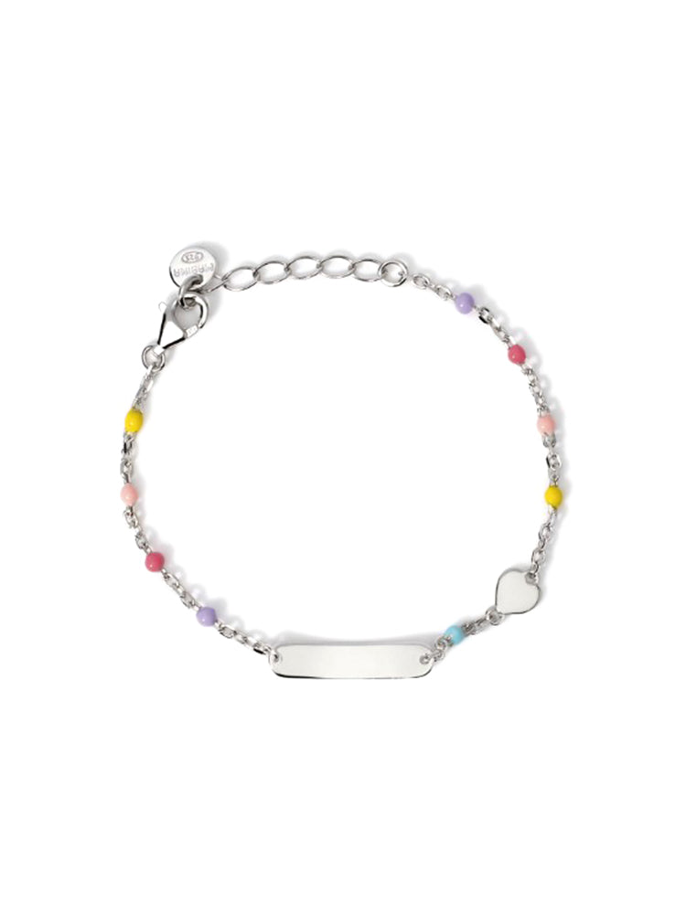 BRACCIALE BIMBA IN ARGENTO CON CUORE E TARGHETTA PERSONALIZZABILE MABIAN GIOIELLI